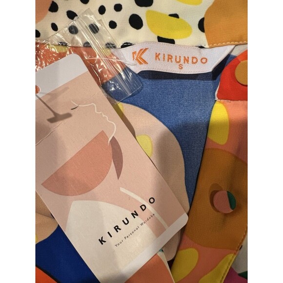 Kirundo Top Womens Small Blouse Bright Floral Top Sunflower Abstract NWT New - Picture 5 of 8